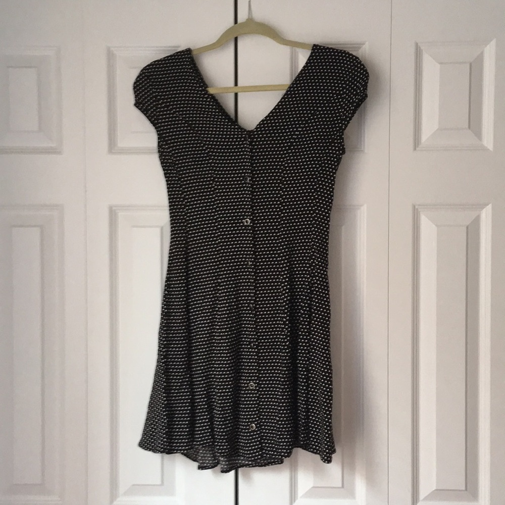 Monteau Polka Dot A-Line Corset Button Up Dress